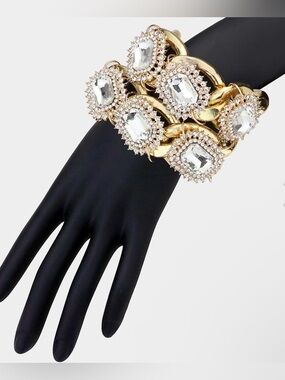 Gold Crystal Statement Bracelet
